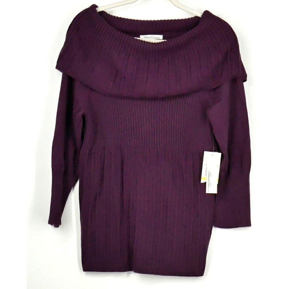 NWT‎ Kenneth Cole Off-Shoulder Sweater Purple M